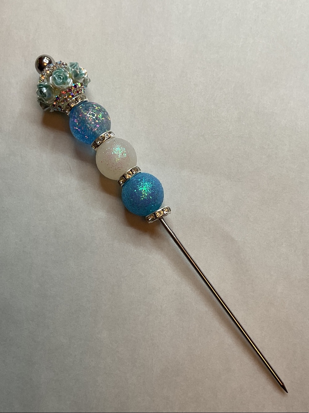 Sparkling Blue & White Pokey Tool - 6”